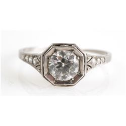 PLATINUM & DIAMOND Gypsy Set Ring