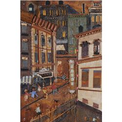 CARLSON, New York Cityscape Found Object Collage
