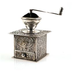Dutch 835 Silver Miniature Coffee Grinder Mill