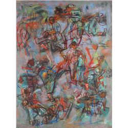 NAN LURIE, Baseball Painting, Dodgers & Yankees