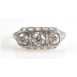 PLATINUM & Diamond Estate Ring, 1.42 CTW