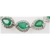 Image 2 : 14K White Gold EMERALD & DIAMOND Bracelet