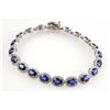 Image 1 : 14K White Gold SAPPHIRE & DIAMOND Bracelet