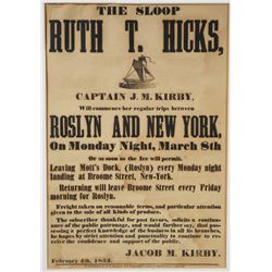 19th Century Sloop Poster, Roslyn & New York