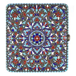 Russian Silver Enamel Cigarette Case