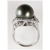 Image 3 : Platinum DIAMOND & TAHITIAN Pearl Ring