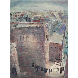 JAMES HARRIES, WPA Watercolor, New York Rooftops