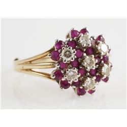 14K Gold DIAMOND & RUBY Ring