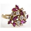 Image 2 : 14K Gold DIAMOND & RUBY Ring