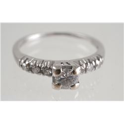 PALLADIUM Diamond Ring, Size 5