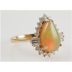 14K OPAL & DIAMOND Ring