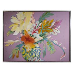 MICHAEL VOLLBRACHT, Large Oil on Canvas, Flowers