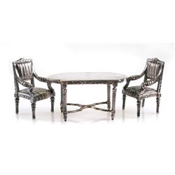 IBB Sterling Silver Miniature Table and Chairs