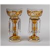 Image 1 : Pair Bohemian Cut to Clear Glass Lusters