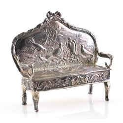 Miniature German Sterling Settee Bench