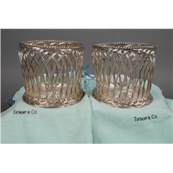 Pair TIFFANY & CO Sterling Silver WINE Coasters