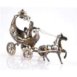 Silver Miniature Horse & Buggy Carriage