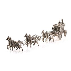 Dutch 835 Silver Miniature Royal Carriage & Horses