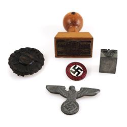 WWII Nazi Party Stamps, Badges, Pins