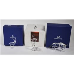 (3) Swarovski Crystal ANIMAL Figurines