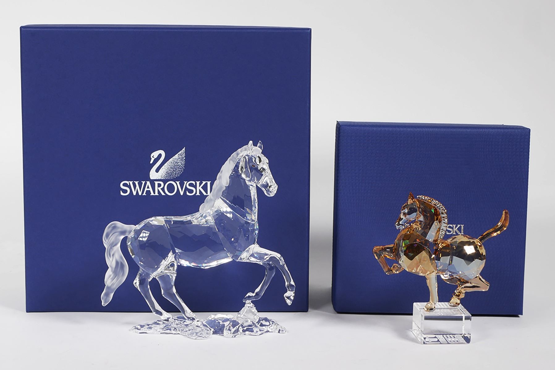 (2) Swarovski Crystal HORSE Figurines