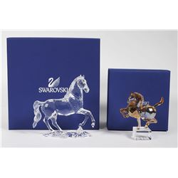 (2) Swarovski Crystal HORSE Figurines