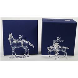 (2) Swarovski Crystal Horse Figurine