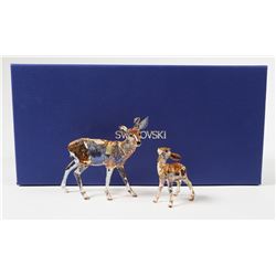 Swarovski Crystal Figurines Doe and Fawn