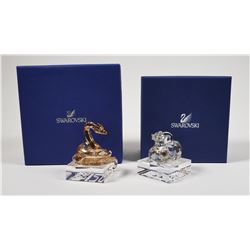 (2) Swarovski Crystal Figures, ZODIAC ANIMALS