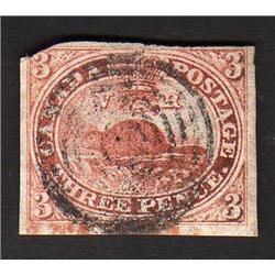 CANADA #1 VF IMPERF BEAVER STRONG LAID 