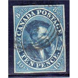 CANADA #7 VF-IMPERF *BLUE SHADE* 