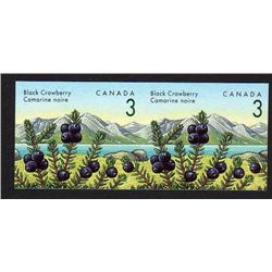 CANADA #1351iv XF-NH IMPERF SCARCE PAIR BLACK CROWNBERR