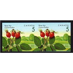 CANADA #1352iv XF-NH IMPERF SCARCE PAIR ROSE HIP