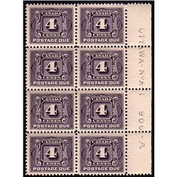 #J3 XF-NH INSCRIPTION BLOCK OF 8 OTTAWA