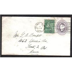 NEWFOUNDLAND #U1 + 163 ON COVER TO TORO