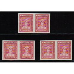 NEWFOUNDLAND #249P XF IMPERF PAIR ON 3 