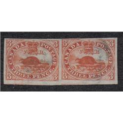 #4d VF USED IMPERF PAIR WITH CERTIFICAT