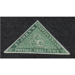 NEWFOUNDLAND #3 IMPERF XF-NH C$1800,00