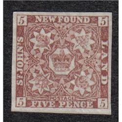 NEWFOUNDLAND #19 IMPERF XF-NH PERFECTIO