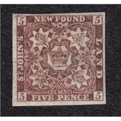 NEWFOUNDLAND #19a IMPERF XF-NH ORANGE B