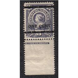 NEWFOUNDLAND #76 F-VF-LH MARGIN INSCRIP