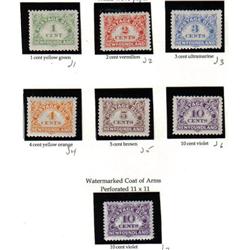 NEWFOUNDLAND #J1 to J7 VF-NH SET 
