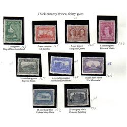 NEWFOUNDLAND #163 to 171 VF-NH-LH SET 