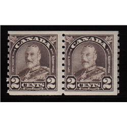 #182ii VF-NH COIL PAIR COCKEYED KING VA