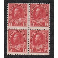 #106 FINE NH BLOCK 4 *ADMIRAL* C$68,00