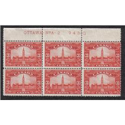 #143 MINT NH UPPER PLATE No2 BLOCK OF 6 C$200,00 