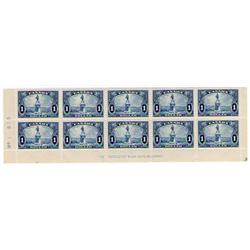 #227 XF-NH LOWER BLOCK OF 10 WITH INSCRIPTION OTTAWA    $1725,00