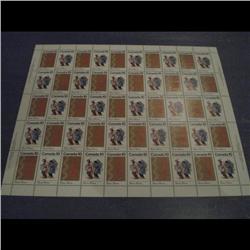 #580-71 XF-NH INDIANS FULL SHEET OF 50 