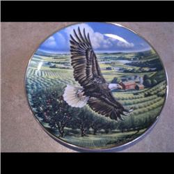 1992 PLATE *EAGLE OVER APPLE PLANTATION* #3912/10000 PORCELAIN