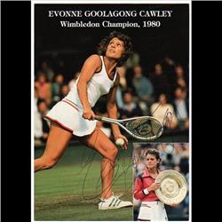 EVONNE GOOLAGONG PHOTO SIGNED TENNIS WIMBLEDON 1980 CHAMPION